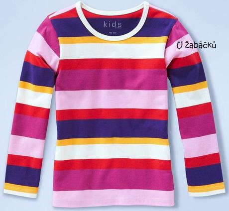 2-pack dívčí trika tchibo smetanové + pruhované, tchibo,110 / 116
