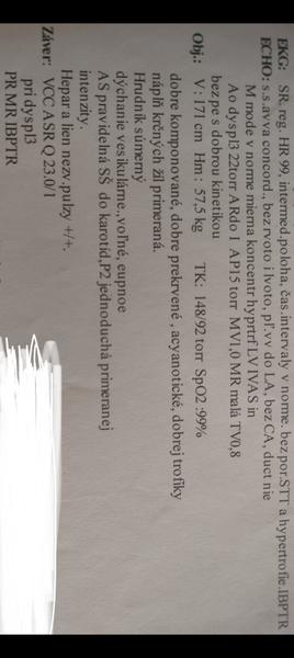 Lékařská zpráva. Vysvětlíte mi, prosím, jaký je závěr vyšetření?