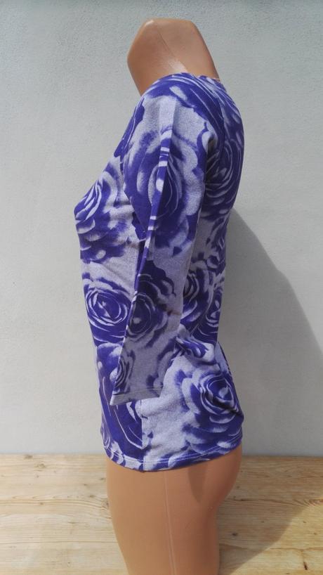 Fialový květovaný top tričko milieu - vel.s, s