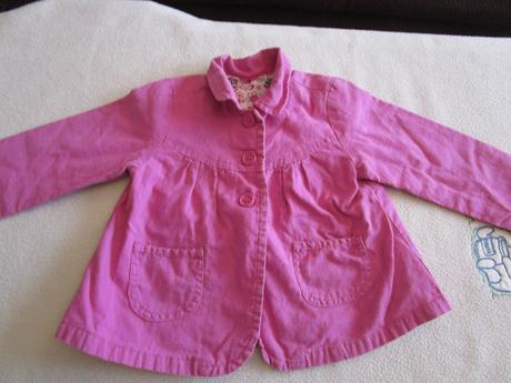 Tm. růžový bavl. kabátek, zap. na knoflíky, v. 98, 98