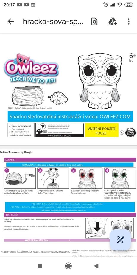 Interaktivní letající sova, 