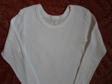 Bílé tričko triko dlouhý rukáv, evona,128