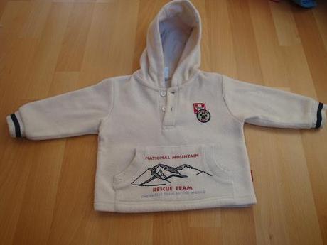 Mikina - bílá, s kapucí, baby club,80