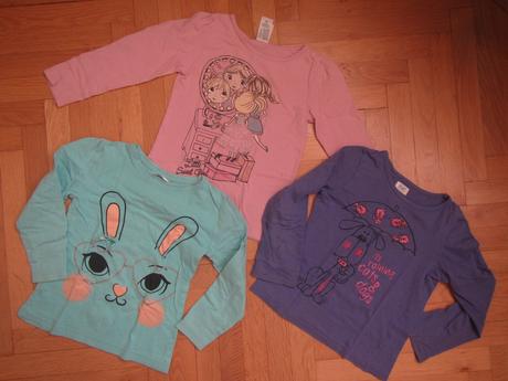 3x tričko dlouhý rukáv, f&f, pepco110, f&f,110