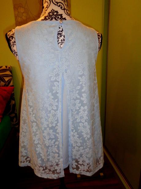 Krásný bleděmodrý krajkový top, select,42