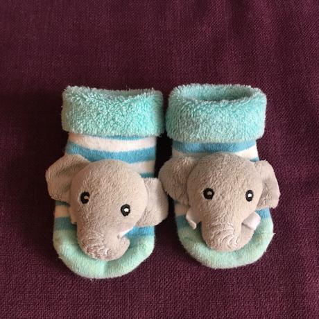 Chrastící ponožtičky na hraní - sloni,