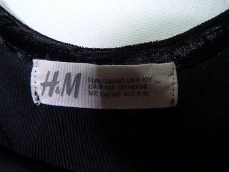 Sametové černé šaty vel. 134/140, h&m,140
