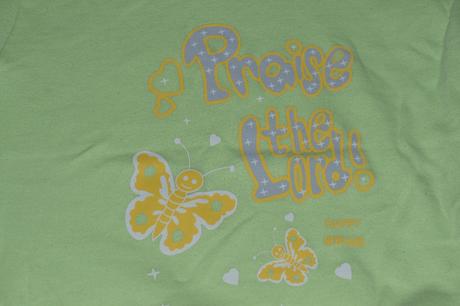 Zelené tričko s obrázkem, na boku nabírané 116/122, 116