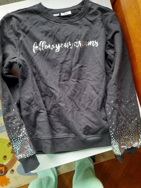 Mikina, triko černá se třpytem bpc, 140