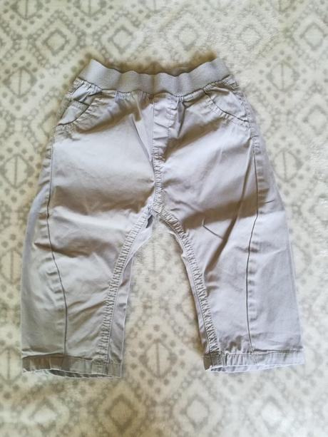 Bavlněné plátěné světle šedé kalhoty, next,80