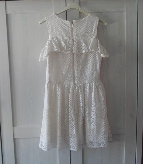 Bílé krajkové šaty šatičky, f&f,158