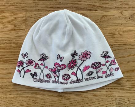 Bavlněná čepička bílá flowers radetex vel. 4 roky, radetex,104