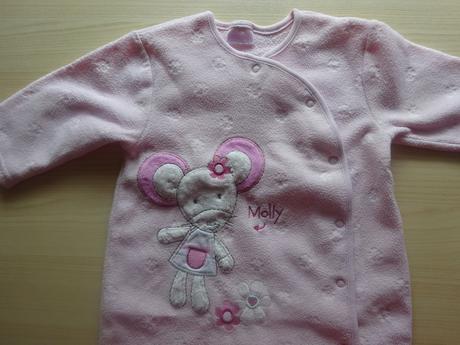 Fleesový overál růžový s myškou, vel. 74, cherokee,74