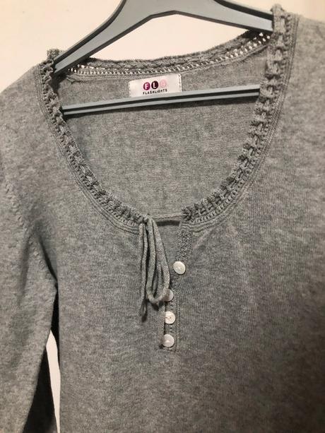 Šedý tenký svetr, xs
