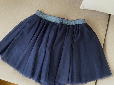 Tylová kolová sukně vel. 122/128 tm.modrá, tchibo,122