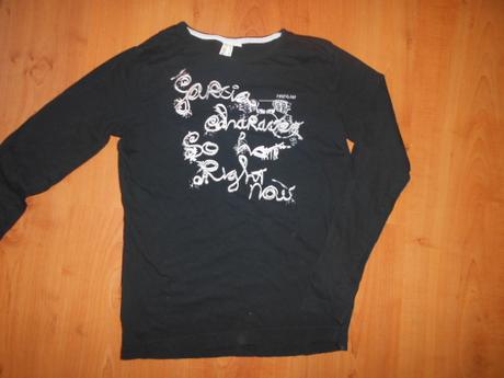 Černé dívčí triko vel.164-170, 164