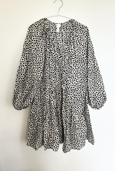 H&m květované bavlněné šaty s nabíranými rukávy, h&m