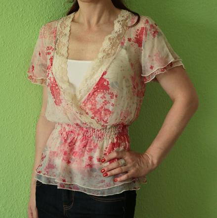 Kvítková halenka noa noa vel. s - pravé hedvábí, s