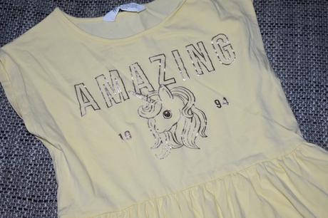 Šaty hm s jednorožcem, velikost 128/134/140, h&m,128