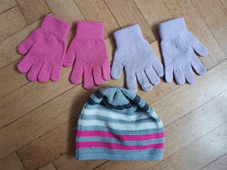 Zimní rukavice a čepice vel. 110 / 128, h&m,110