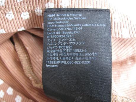 Crop top hnědé žebrované tričko s kytičkami, h&m,140