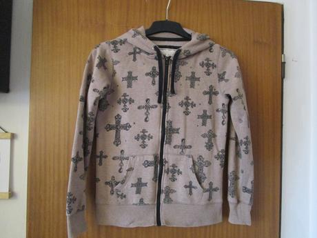 Hnědá mikina s kapucí, zapínání na zip, vel. 38, new look,38