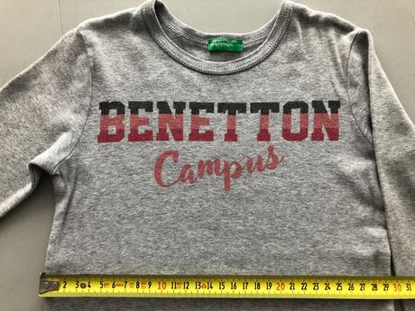 Benetton 110cm 4-5let sportovní triko šedá růžová, benetton,110