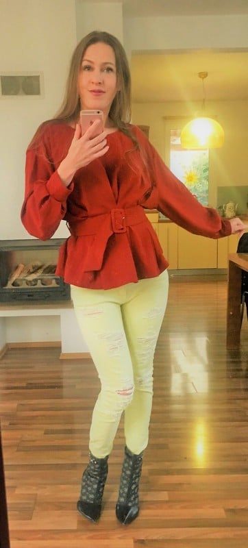 Nový cihlově červený top pc 450, vel s-m, amisu, amisu,s