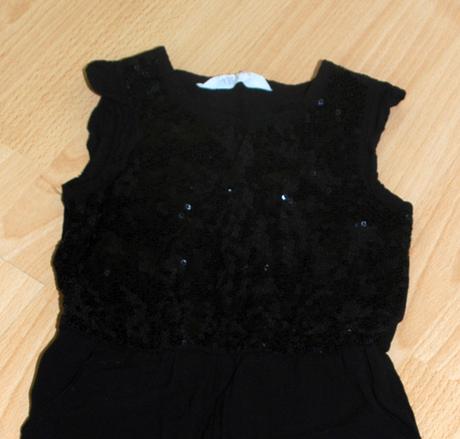 Společenský černý overal s flitry, h&m,110