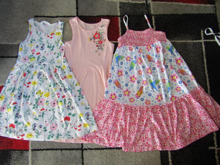 3x letní bavlněné šaty-zn.h & m +c & a vel.134/140, c&a,134