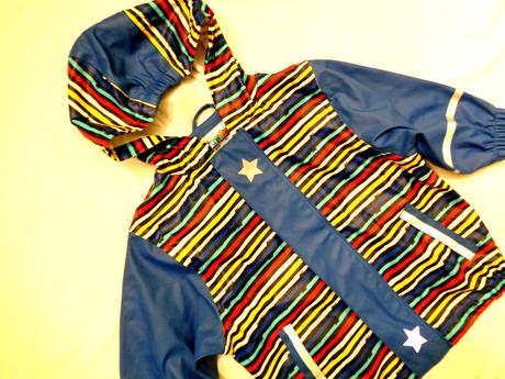 Krásná modrá nepromokavá pruhovaná bunda 86/92, lupilu,86 / 92