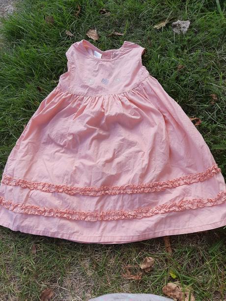 Dívčí plátěné šaty květy vel. 86 - 82 - 98, tiny ted,86