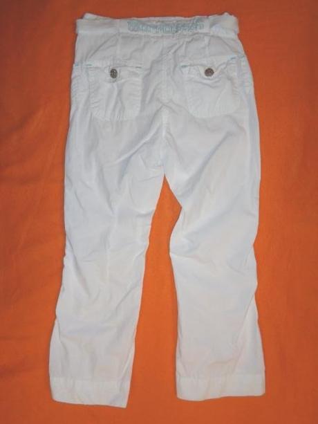 Luxusní sněhově bílé letní kalhoty - 7/8, 146