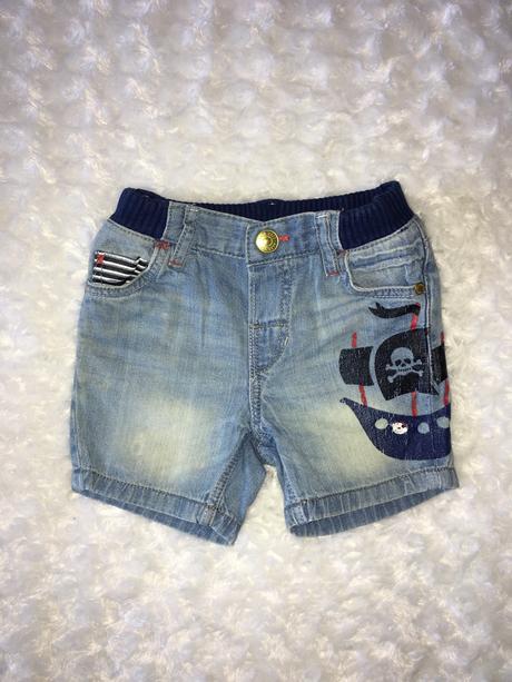 Modré riflové/džínové kraťasy h&m, h&m,68