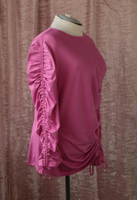 Růžové nařasené tričko xxxl, 5xl