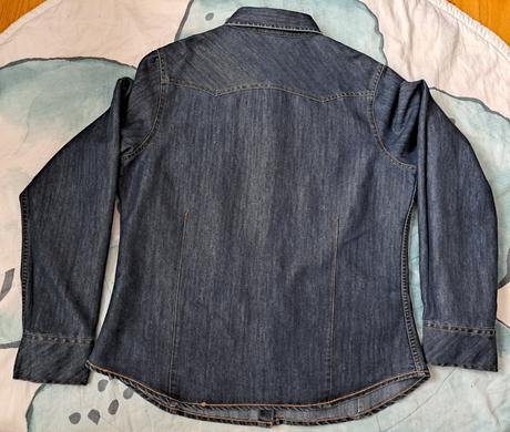 Dámská džínová košile se zlatou výšivkou, 42