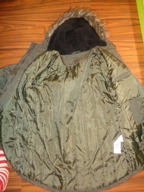 Luxusní khaki parka - zimní, 44