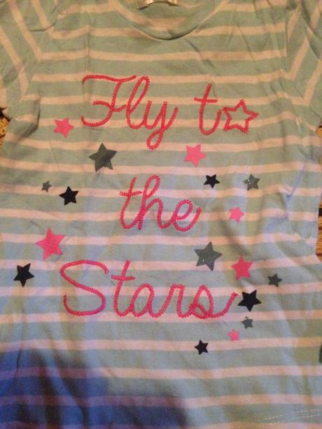 Dívčí halenka proužky, nápis, hvězdy vel. 86 - 92, pepco,86