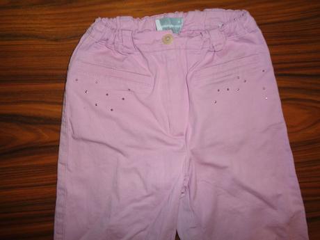 Krásné 3/4 fialkové elastické kalhoty, 128