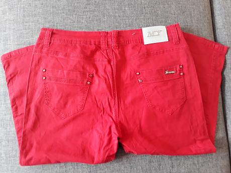 Červené 3/4 kalhoty vel 44, 44