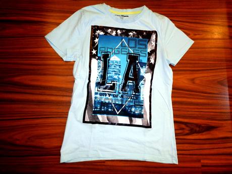 Krásné bledě modré tričko s aplikací 158/164, charles vögele,158