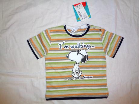 Super pruhované tričko z bio bavlny - snoopy, snoopy,80