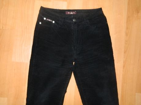 Černé manžestrové kalhoty, 42