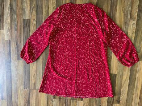 Červené puntíkaté šaty / tunika, vel xl, emerly ro, xl