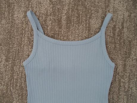 Modré tričko triko tílko crop top, new yorker,158