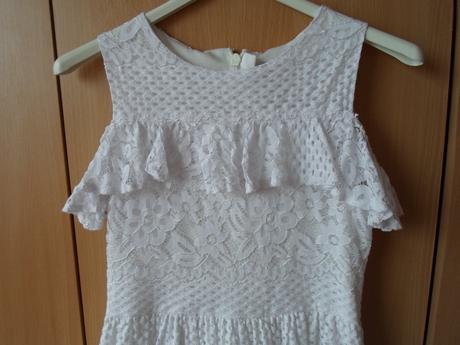 Bílé krajkové šaty šatičky, f&f,152
