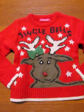 Vánoční svetr s rolničkami vel 92-98, 98