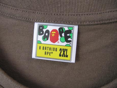 Pánské bavlněné hnědé tričko a bathing ape, xxl