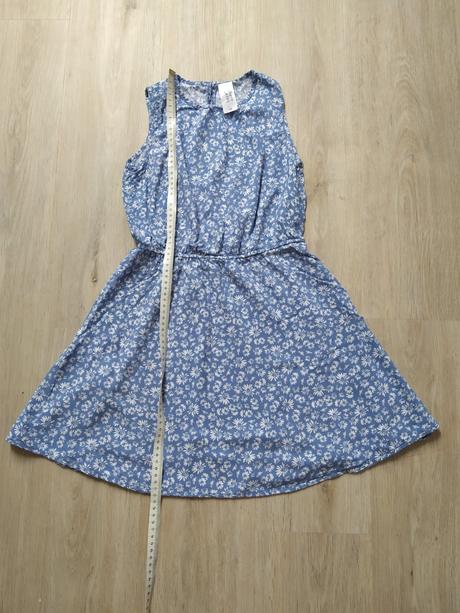 Modro květované šaty, c&a,146