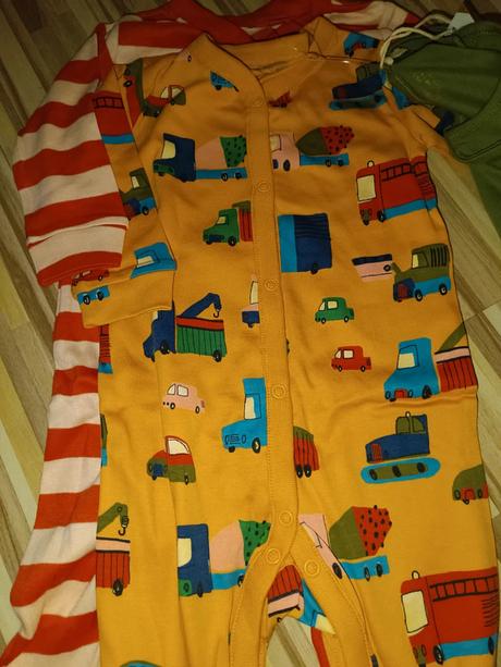Set 3 pyžam, pyžamek, overalů s auty, nakladači 74, next,74